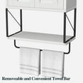 thumbnail image 4 of Walsunny Medicine Bathroom Cabinet，Wall-mounted Storage Cabinet, One Completely Open Compartment, with Steel Pipe Rack for Hanging Towels and Kitchen Utensils, Suitable for Kitchen, 4 of 8