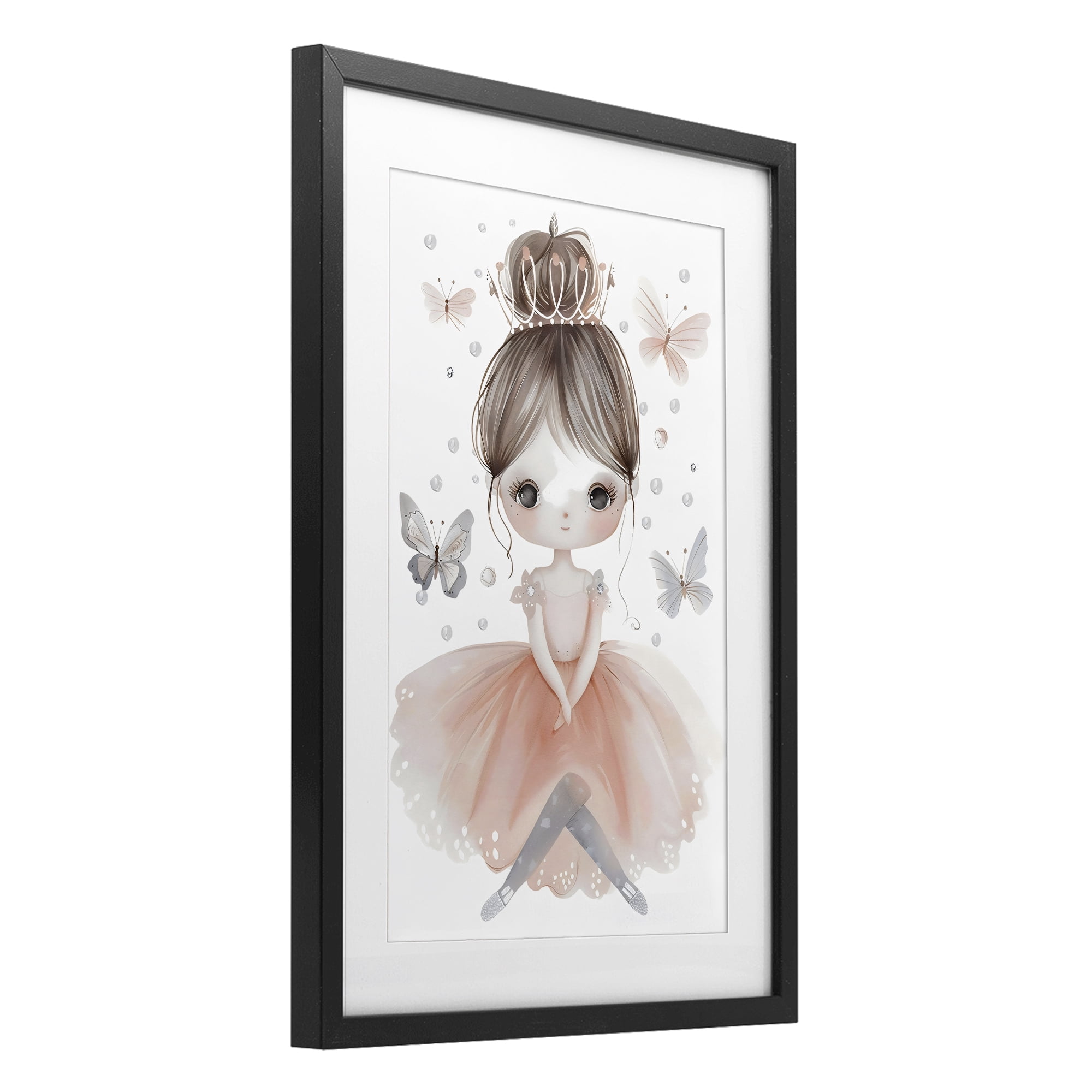 Stupell Industries Sweet Butterfly Fairytale Princess Black Framed Print Under Glass, design by Creative Studio