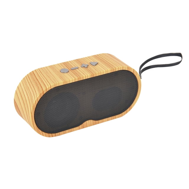 Wood Grain Bluetooth 4.2 Altavoz Subwoofer estéreo inalámbrico Tarjeta TF Disco en U Reproducir música Caja de sonido inalámbrica Methold EL1544-02B