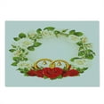 thumbnail image 2 of Wedding Cutting Board, Frame with White and Red Roses and Wedding Rings Celebration Romance, Decorative Tempered Glass Cutting and Serving Board, Large Size, White Green Red, by Ambesonne, 2 of 5
