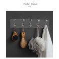 thumbnail image 2 of Perchero de cristal para el hogar, sin perforaciones, largo, transparente, sin costuras, para puerta de carga, para cocina, baño y parte trasera, 2 of 4