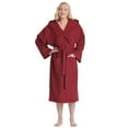 thumbnail image 2 of Women's Turkish Cotton Hooded Bathrobe Pink S/M, 2 of 5