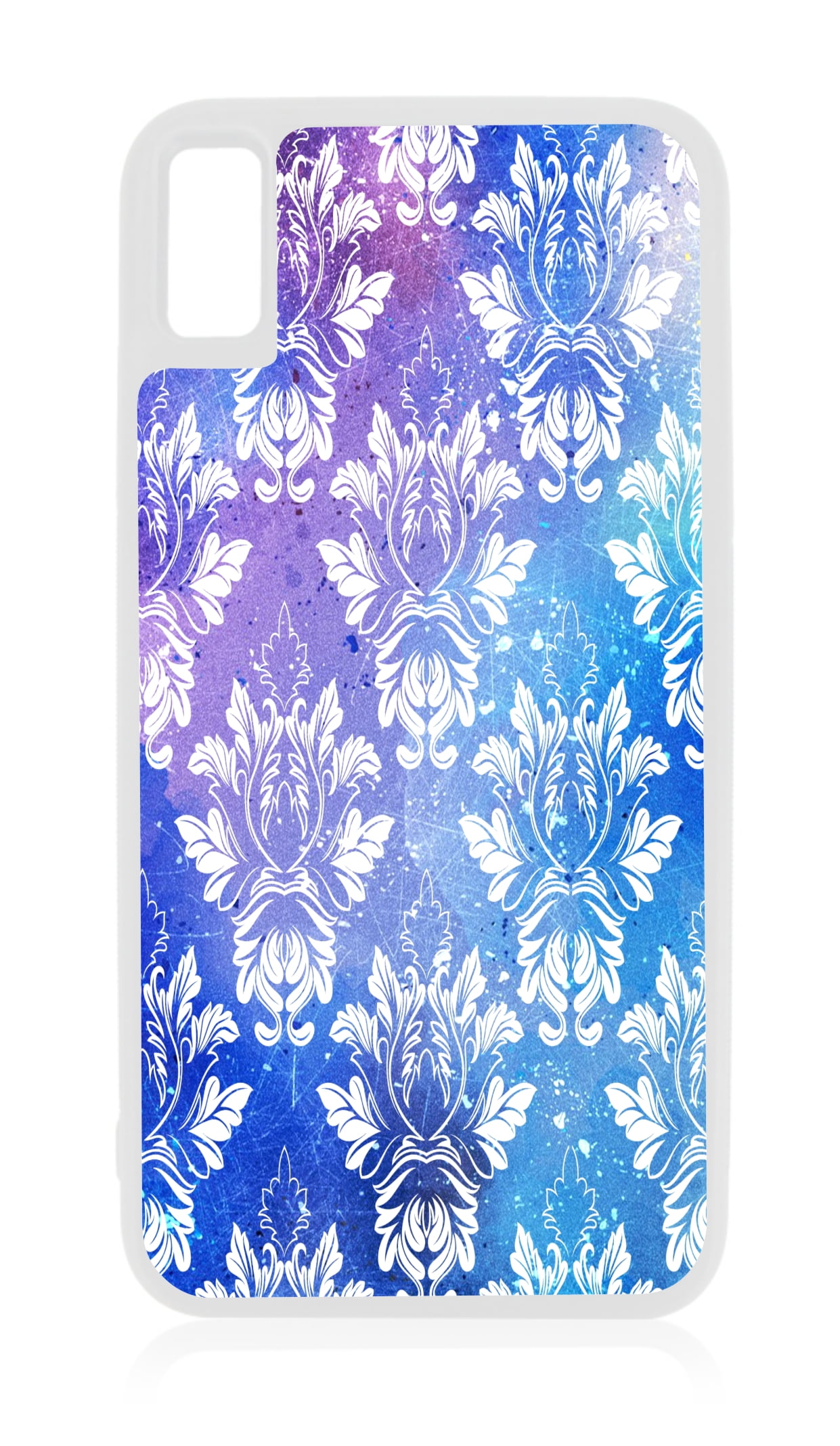 Grunge Damask 10xr Flower Case iPhone 10 xr Floral Case White Rubber