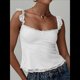 thumbnail image 4 of Camiseta de Tirantes Tipo Babydoll de Encaje para Mujer, con Mangas Transparentes, Estilo Y2k, para Salir de Verano. M, 4 of 8