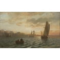 thumbnail image 3 of Hans Gude 14x10 Black Modern Framed Museum Art Print Titled - View from the Oslofjord (1866), 3 of 5