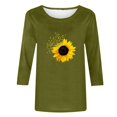 thumbnail image 4 of Birdeem Blouses pour Femmes T-Shirt Imprimé Mode Manches 3/4 Blouse Col Rond Hauts Décontractés, 4 of 12