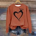 thumbnail image 2 of CKpwisy Womens Heart Graphic Sweatshirt Valentine's Day Pullovers Long Sleeve Sweatshirt Casual Loose Pullover Orange XXL, 2 of 4