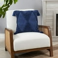 thumbnail image 2 of Fennco Styles Solid Tufted Diamond Cotton Decorative Throw Pillow Cover 18" W x 18 "L - Navy Blue Tassel Cushion Case for Home, Couch, Living Room, Bedroom, Office and Holiday Décor, 2 of 2