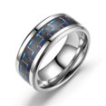 thumbnail image 2 of Rings for Men Adult New Three-color Carbon Fiber Couple Ring Titanium Steel Ring Valentine's Day Gifts Clearance, 2 of 6