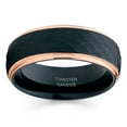 thumbnail image 2 of Rose Gold Tungsten Ring Hammered Wedding Band Anniversary Ring Men & Women Comfort Fit Ring, 2 of 2