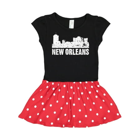 

Inktastic New Orleans Skyline Grunge Gift Toddler Girl Dress