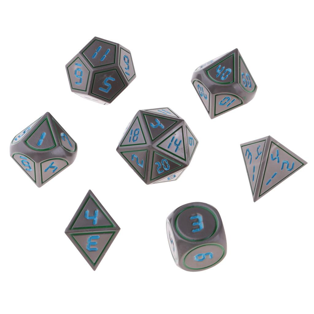 80x60x15mm J 7pcs Multi-Sided Dice Polyhedral Dice Set for D&D RPG Table Game Dice 