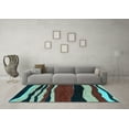 thumbnail image 3 of Ahgly Company Indoor Rectangle Abstract Light Blue Modern Area Rugs, 2' x 3', 3 of 4