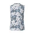 thumbnail image 6 of Lsque Lilies Flowers Print Men's Cotton Blend Sleeveless Muscle Shirts (S-3XL)- Moisture Wicking, Odor Protection, UPF 30+,XX-Large, 6 of 8