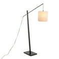thumbnail image 2 of Arturo Contemporary Floor Lamp in Black Wood and Black Steel with Grey Fabric Shade by LumiSource, 2 of 7