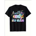 thumbnail image 1 of 1pc Back To school Hello Third 3rd Grde Tie Dye Pencil Girls Boys Girls T-shir, Back To school T-shirt Black short sleewe T shirt, 1 of 7