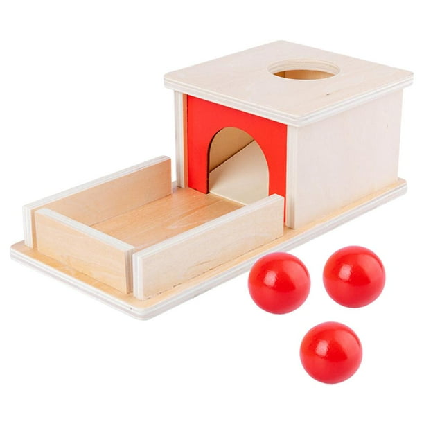 Caja Montessori para bebés, caja de permanencia de objetos, juguetes de desarrollo para niños 3 bolas
