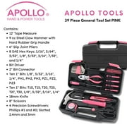 Apollo Tools 39 Piece General Tool Set Pink - DT9706 PINK
