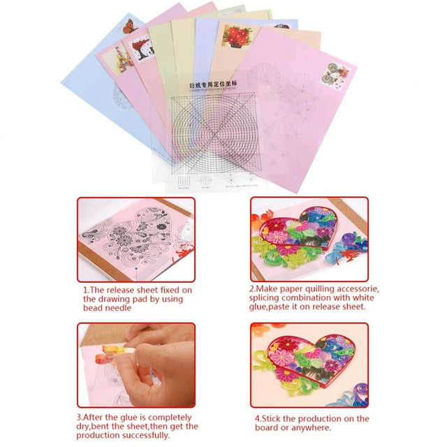 Dioche Quilling Locating Paper Drawing Locating Paper Diy Craft Papers Home Decoration For Rolling The Paper