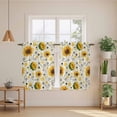 thumbnail image 2 of Vintage Sunflower Kitchen Curtains 54 Inch Length, Summer Botanical Farmhouse Floral Tiers Curtains for Bathroom Bedroom Cafe, Light Filtering Small Window Treatment Short Drapes 2 Panels 42"Wx54"L, 2 of 8