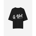 thumbnail image 4 of G West Womens Oversized Cursive Logo Black Tee Black Size- Large, 4 of 4