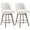 Linen / Off White -【Set of 2 】- 26" Counter Height, variant on Foreate Swivel PU Bar Stools Set of 2, 26" Counter Height, Uholstered Leather with Mid-Back & Wood Legs, Modern Chair Island Stool for Kitchen Pub, Blue