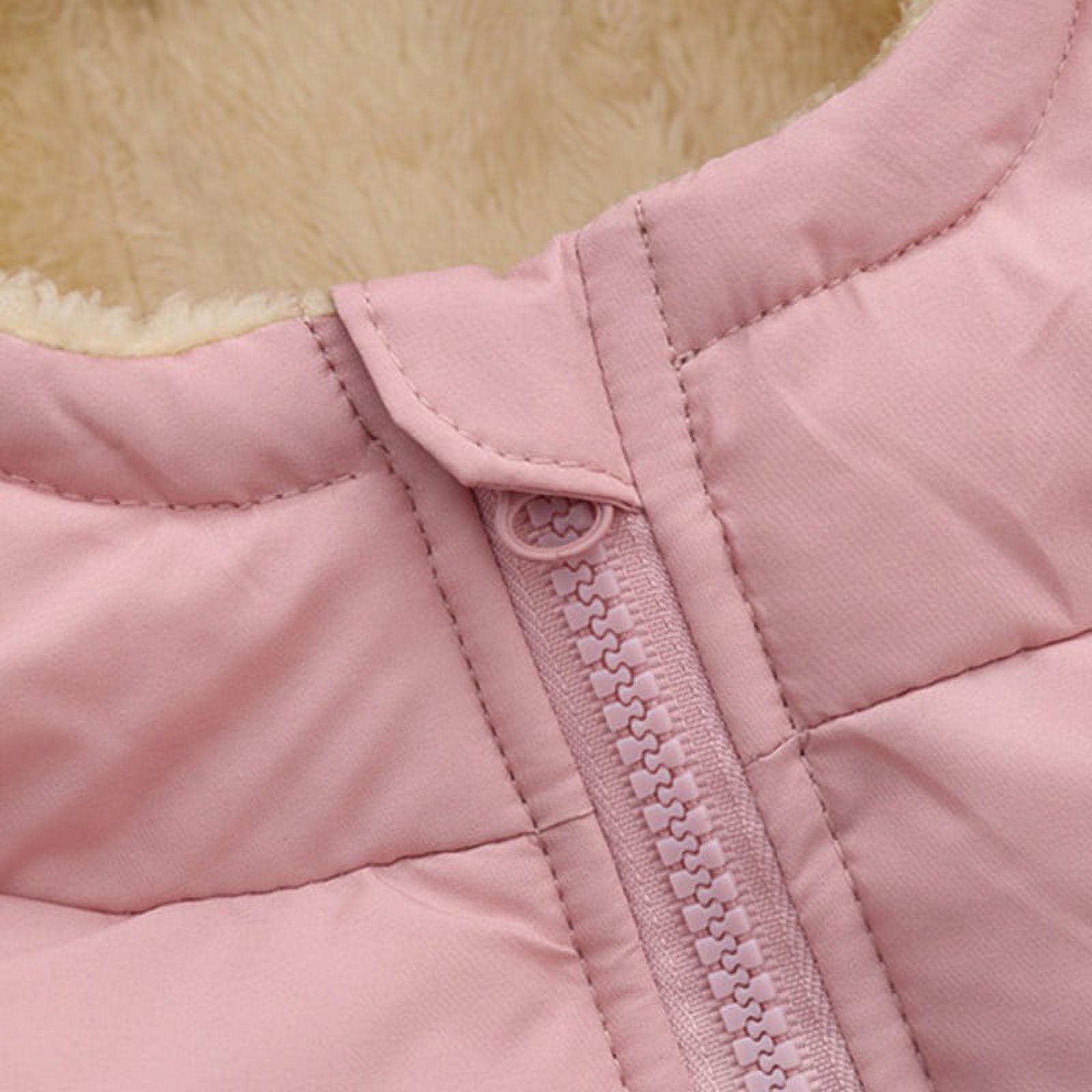 Boys Girls Hooded Down Jacket Winter Warm Fleece Coat Windproof Zipper Puffer Outerwear 18M-6T - image 3 of 5