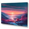 thumbnail image 2 of Designart "Winter Sunrise Over The Lake And Mountains II" Landscape Lake Mountains Wall Art For Bathroom, 2 of 5