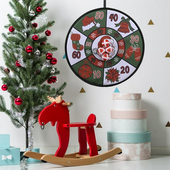 Visland 14" Dart Board for Kids, Christmas Decoration Dart Board with Sticky Balls, Indoor/ Sport Outdoor Fun Party Play Game Toys, Birthday Gifts for Boys Girls