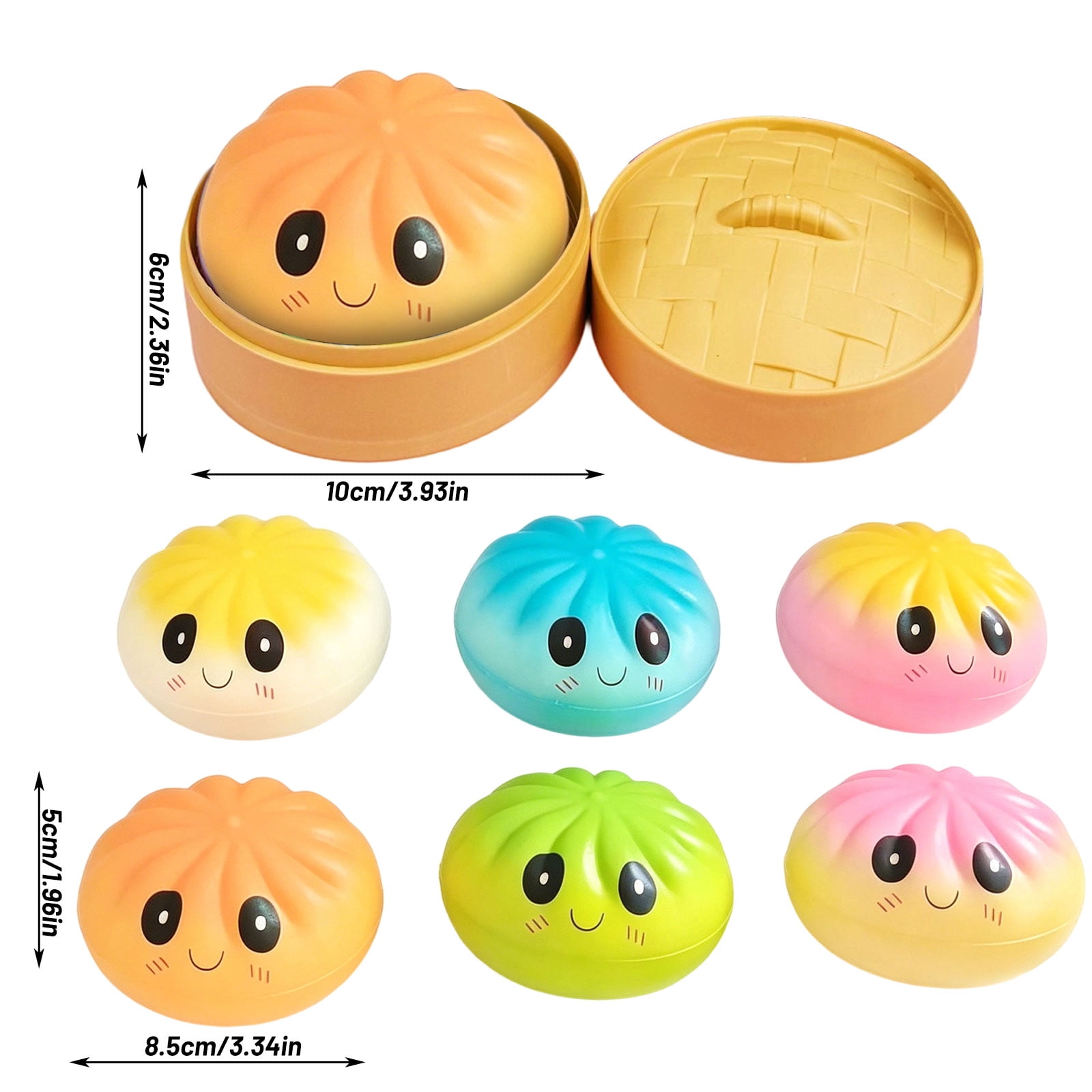 Dumpling Squishy, Practical Squeeze Dough Squishy Tool for College Dorm Desk Aesthetic and Study Break Comfort (1/6 Pcs)