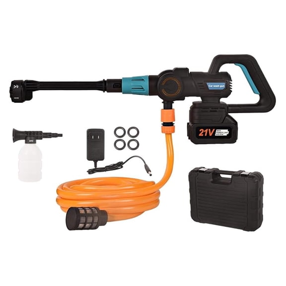 Cordless Pressure Washer with Grip,652 PSI Power Cleaner with 6-in-1 Nozzle,3-Speed Adjustment,21V Rechargeable 4.0Ah Battery High-Pressure Car Washer Gun for Home/Floor/Car Cleaning&Watering