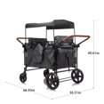 thumbnail image 3 of Ucades Wagon Stroller for 4 Kids, Foldable 4-Seater Stroller Wagon with Removable Canopy, Snack Tray, Convertible Seats, 5-Point Harness, Dual Adjustable Handles, All-Terrain PU Wheels, Gray, 3 of 13