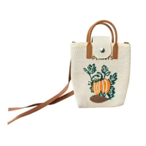 Bolso de crochet para teléfono Yinane elegante cartera de almacenamiento Cactus beige 20 cm x 21 cm
