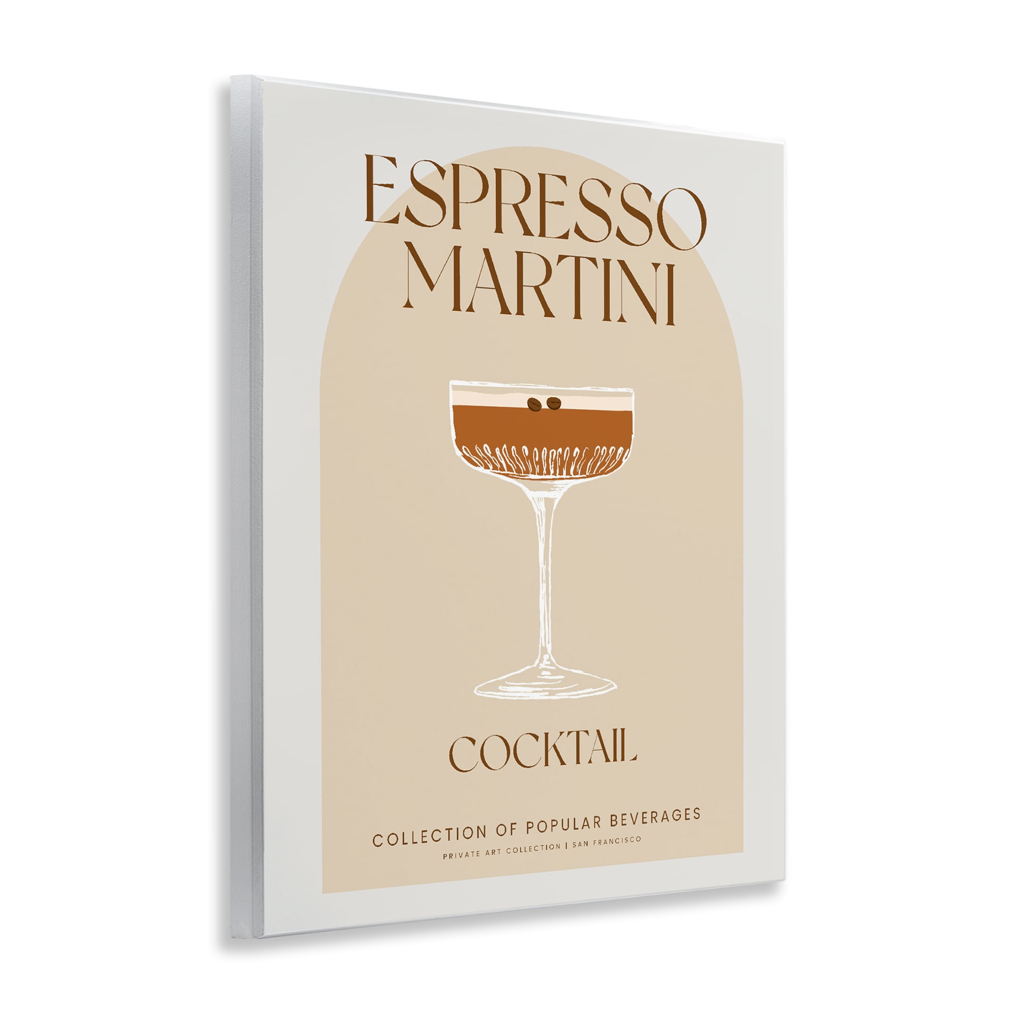 Stylish Retro Espresso Martini Wall Plaque Art, design by Lil' Rue
