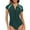 Dark Green#1, variant on MGCWSH Women's Short Sleeve One Piece Rash Guard Swimsuit Zip Front UPF50+ Surfing Athletic Bathing Suit Black M