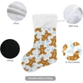thumbnail image 3 of Coolnut Gingerbread Men Christmas Christmas Stockings Winter Christmas Presonalized Large Stocking Sock, Set of 1 Xmas Party Winter Decor Candy Bag Family Holiday Gift, 17.7 Inch, 3 of 7
