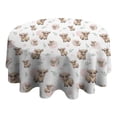thumbnail image 4 of White Highland Cow Pattern Round Tablecloth 60"x60",Wrinkle Wipeable Table Cloth for Kitchen Dining Room Picnic Patio Party, 4 of 6