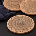 thumbnail image 2 of 12pcs Cork Coasters with Holder, Mandala Pattern Absorbent Reusable Drink Coasters for Home, Office, Bar, Restaurant, 2 of 4