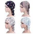 thumbnail image 4 of Koszal Mode Imprimé Femmes Musulman Élastique Turban Coton Chapeau Tête Wrap Chimio Cap, 4 of 7