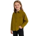 thumbnail image 3 of TIREOW Girls and Boys Corduroy Shirts Jackets Collared Button Front Solid Color Shirts Spring Autumn Casual Shirts Coat, 3 of 6