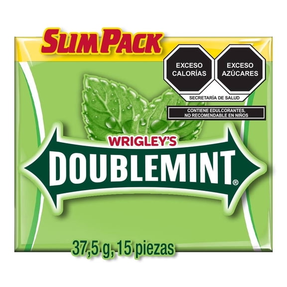 Goma de mascar Doublemint sabor menta 15 pzas