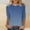 Blue, variant on Qulqfy Slim Fit Women's T Shirts 3/4 Length Sleeve Scoop Neck Causal Basics Raglan Vacation Tunic Womens Summer Tops L