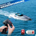 thumbnail image 4 of Fast RC Boat 30+ MPH, 2.4 GHz Racing Boats for Kids Adults with 2x1200mAh Rechargeable Batteries, High Speed Remote Control Boat with LED Lights for Pools and Lakes, Pool Toys Water Toys, 4 of 11