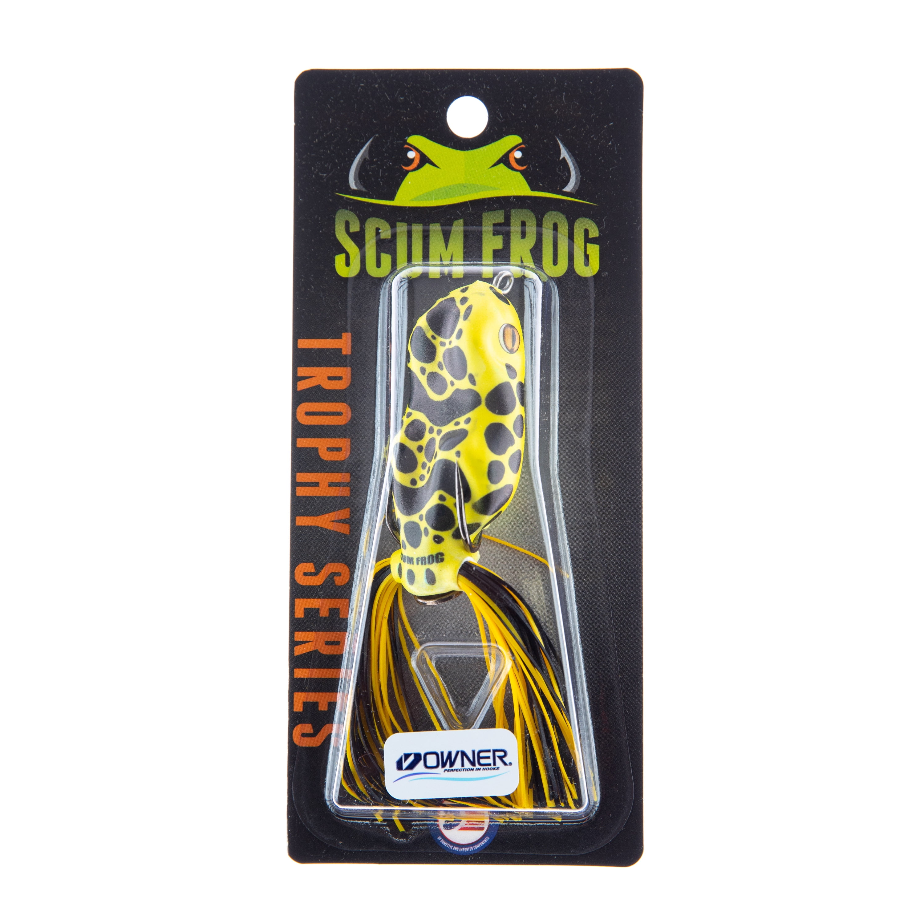 Scum Frog 1/2 oz Painted Trophy Series, Yellow Poison, Top Water Hollow Body Frog Lure