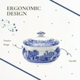 thumbnail image 6 of Spode Blue Italian Covered Sugar Bowl, 9 Oz Sugar Container for Coffee Bar, Kitchen Countertop, Fine Earthenware, Microwave and Dishwasher Safe, Made in England, 6 of 7
