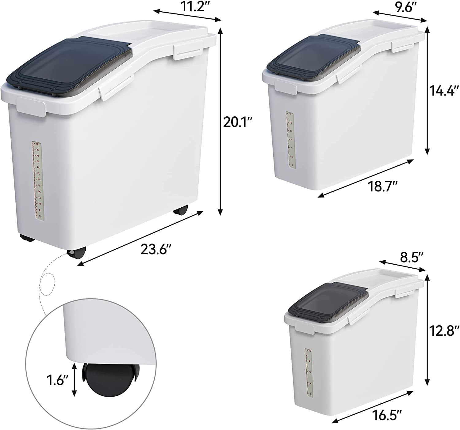 DEXTRUS White Polyethylene Terephthalate Airtight Ingredient Food Storage Containers