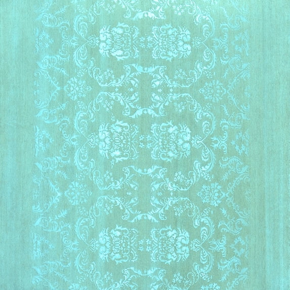 Ahgly Company Indoor Square Oriental Light Blue Industrial Area Rugs, 3' Square