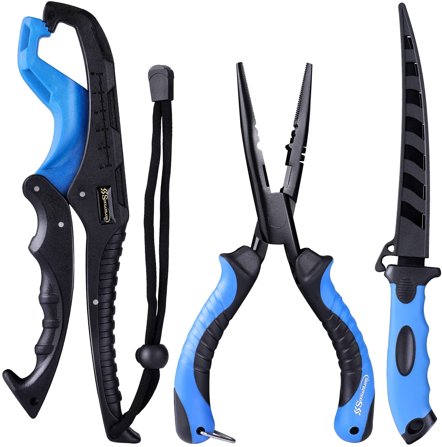 Sougayilang Fishing Pliers 4pcs Tools Combos with Steel Pliers,Floating
