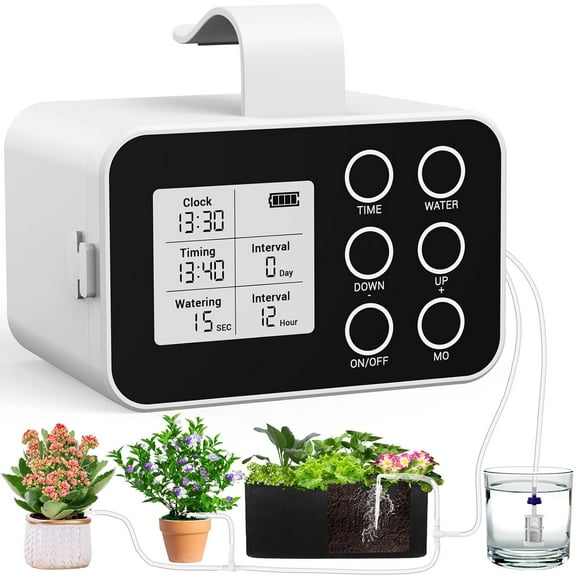 Automatic Watering System for Potted Plants, Indoor Plant Watering System with 30-Day Programmable Timer, Self Watering Drip Irrigation Kit, Smart Humidity Detection Easy DIY Setup