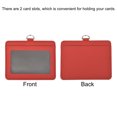 thumbnail image 5 of Uxcell 10.4cm Horizontal Badge Holder PU Leather ID Holder Detachable with 2 Slots and Neck Lanyard Red, 5 of 6
